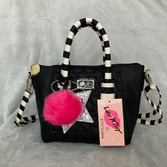 Luv Betsey Small Satchel - Black/White - Picture 1 of 8
